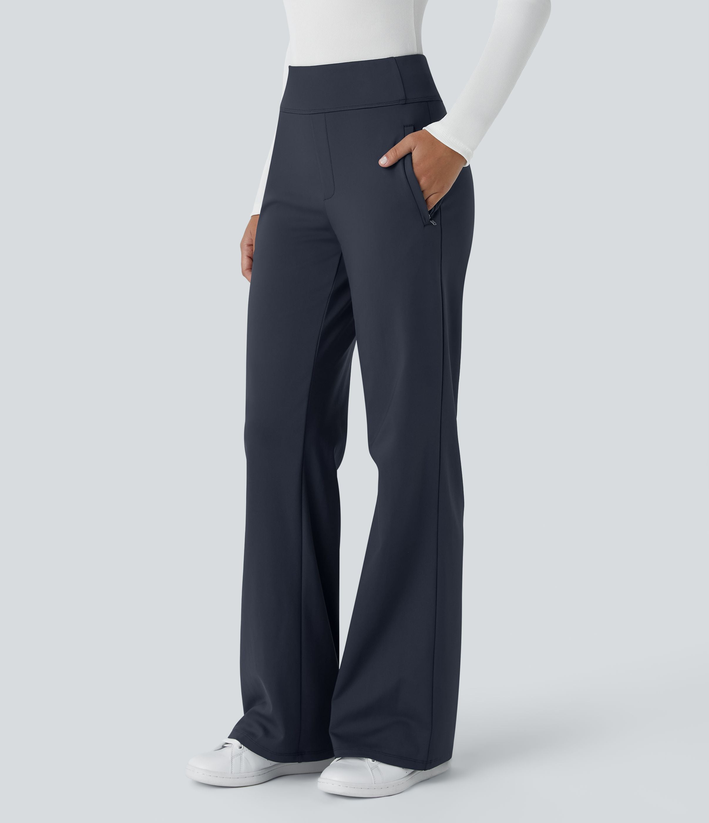 Aitana Flex Pantalones de pierna ancha con bolsillo lateral y cremallera