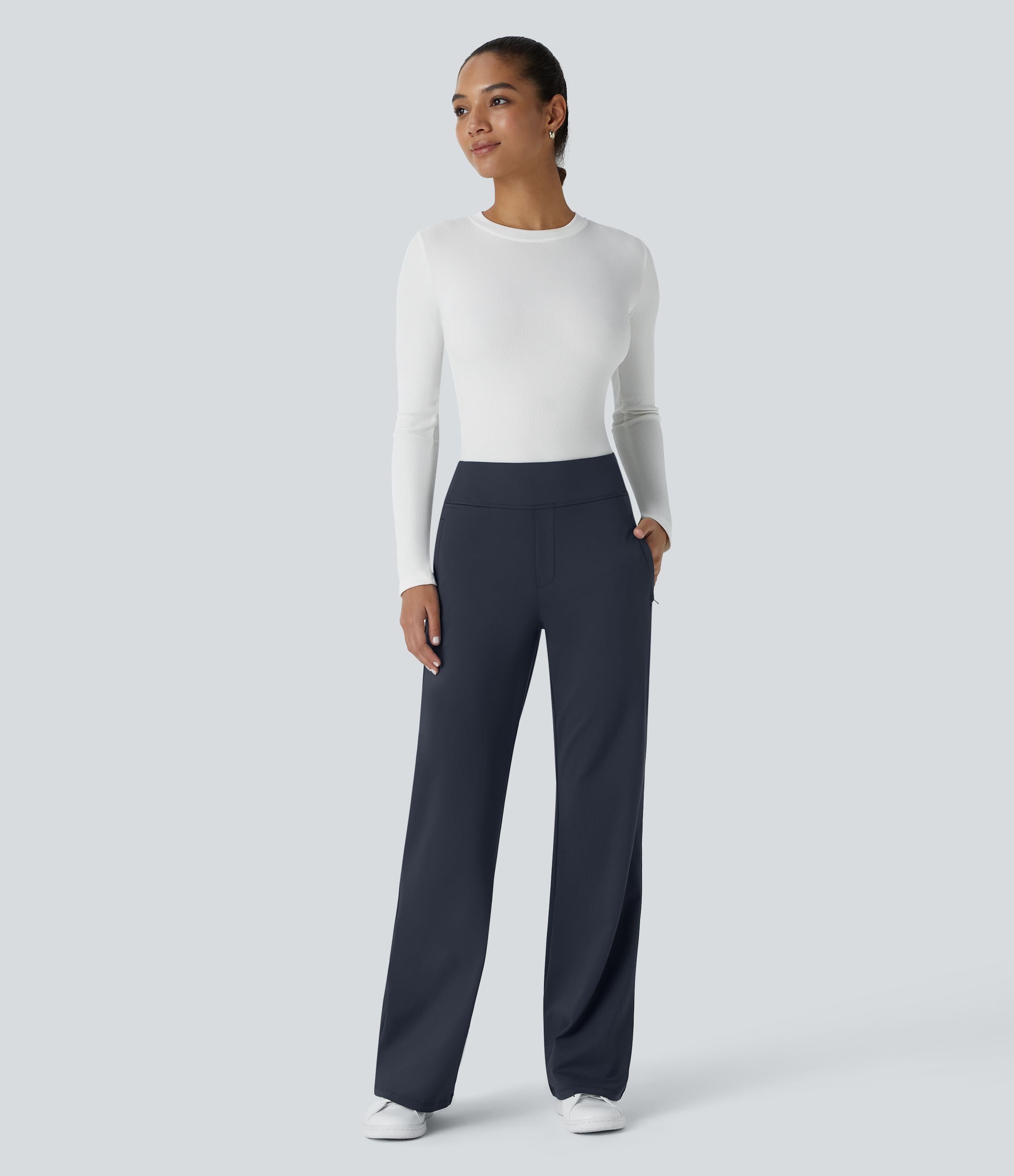 Aitana Flex Pantalones de pierna ancha con bolsillo lateral y cremallera