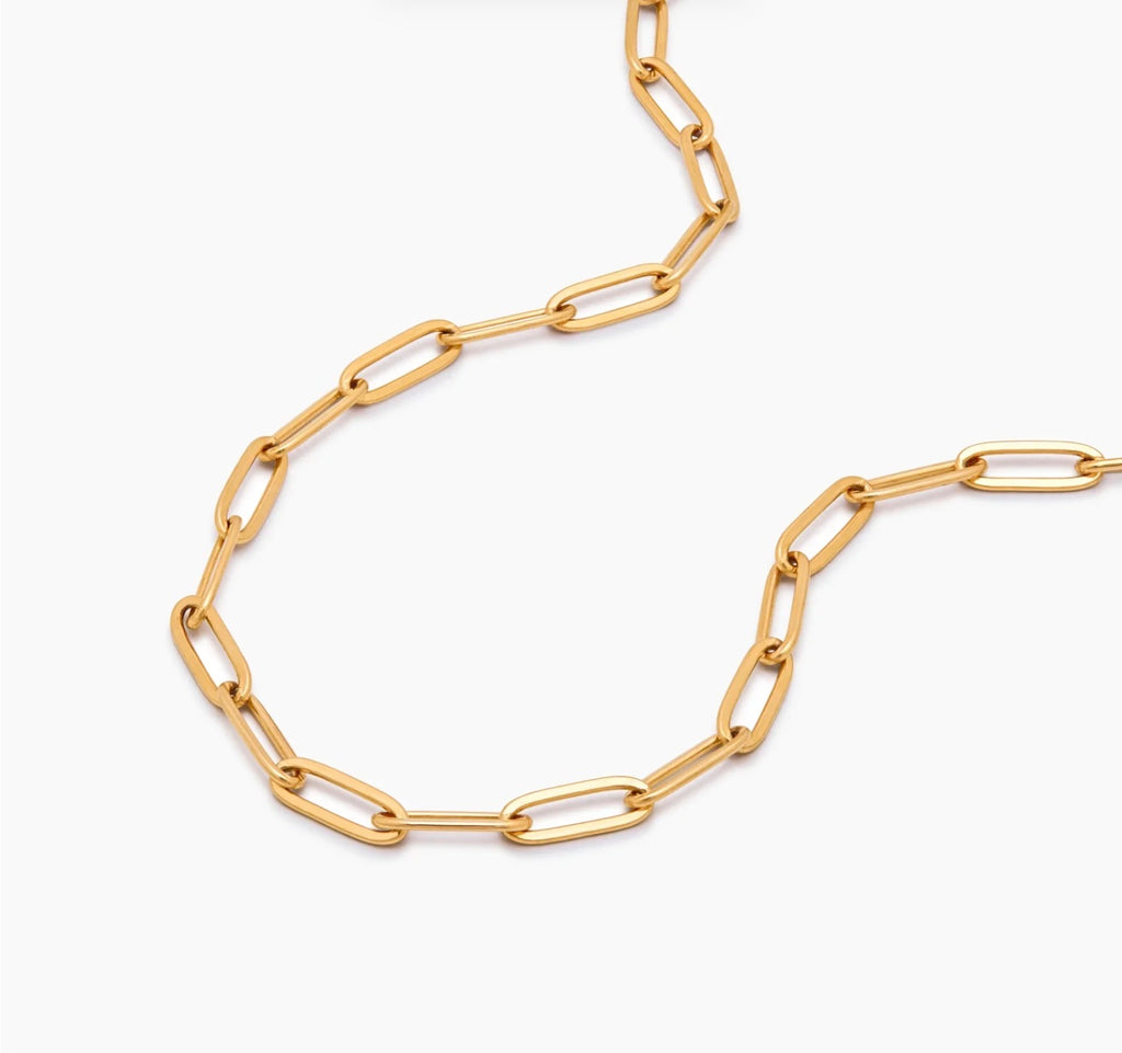 Cadena “Link Statement” - Collar de Eslabones Paperclip Bañado en Oro
