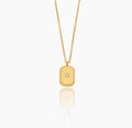 Collar “Stela Solar” - Medallón rectangular con Circonita y Grabado de Estrella