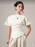 Elegante Top de Manga Mariposa y Mangas Acampanadas.