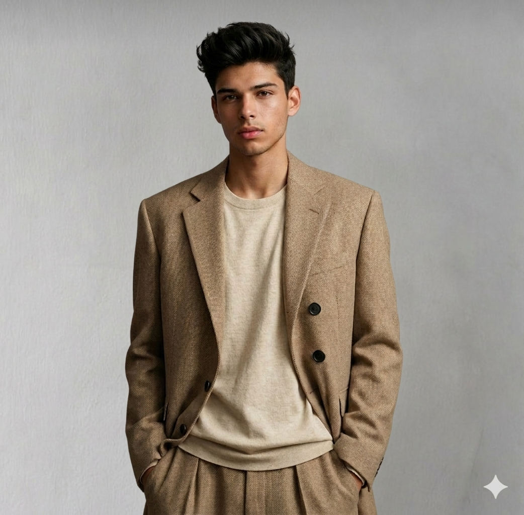 Traje Completo Slim Fit en Lana Texturizada