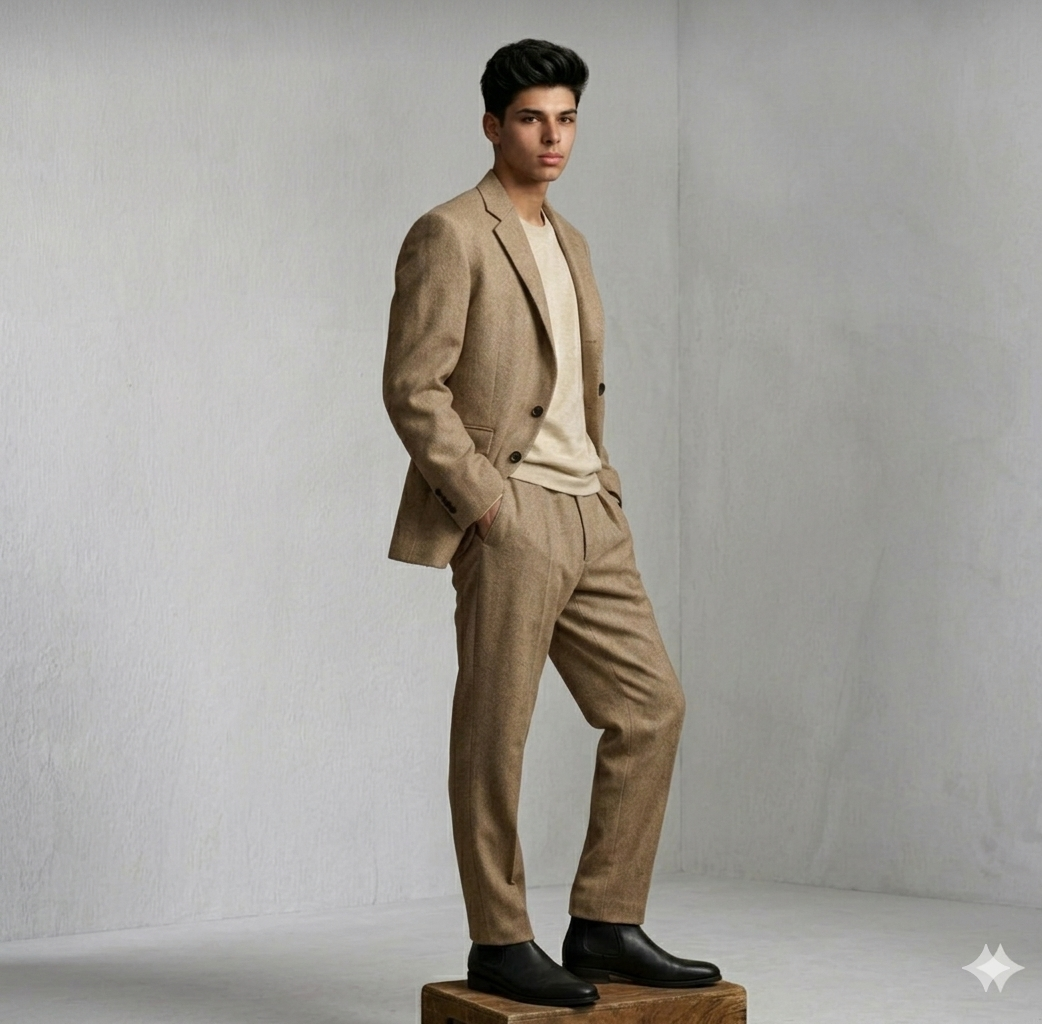 Traje Completo Slim Fit en Lana Texturizada