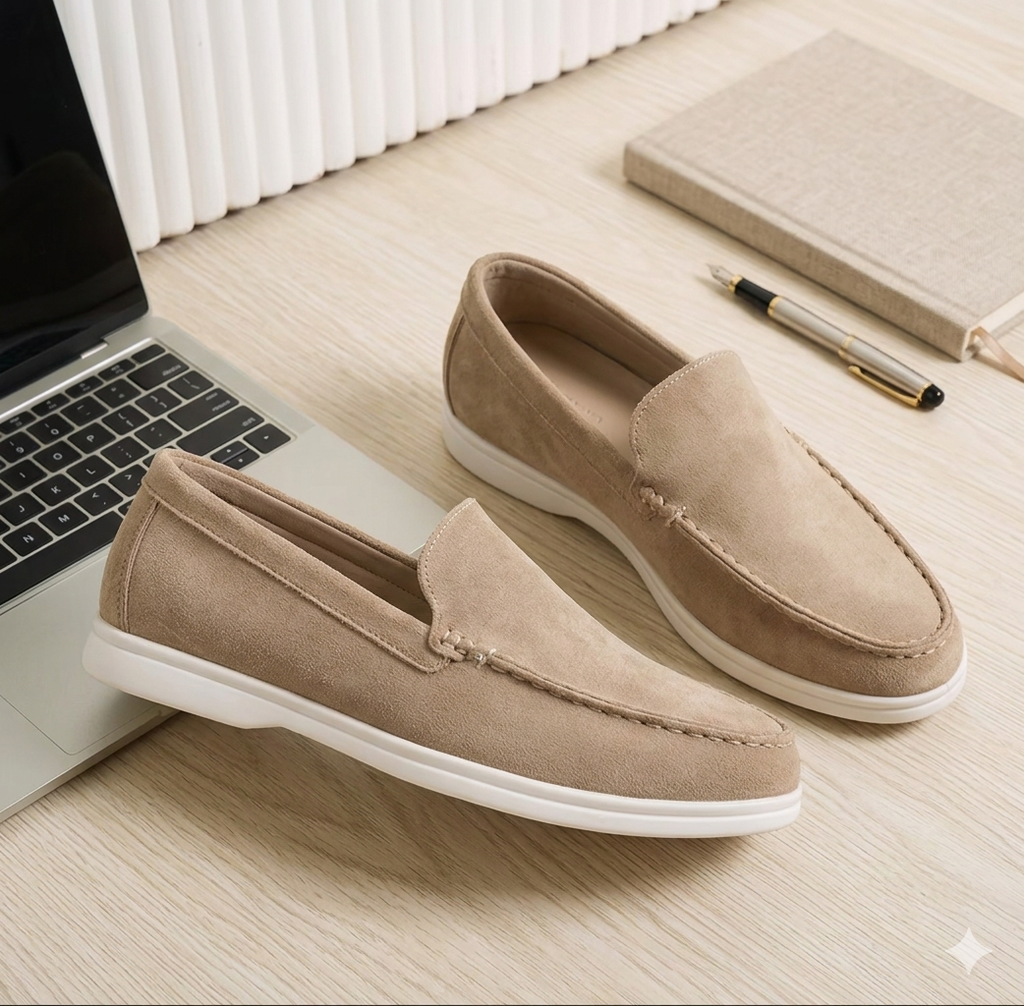 Mocasines de Gamuza Micro-Texturizada / Lujo relajado. Confort extremo.