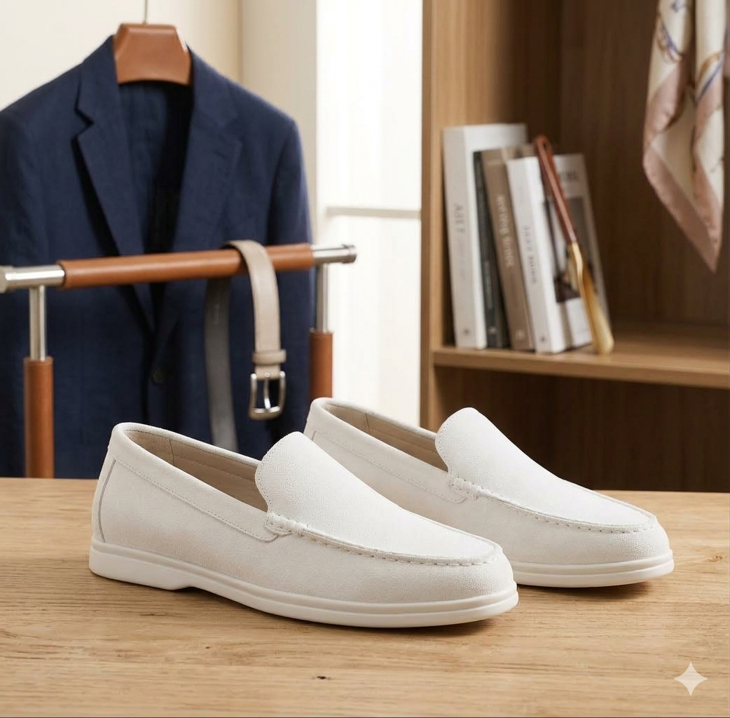 Mocasines de Gamuza Micro-Texturizada / Lujo relajado. Confort extremo.